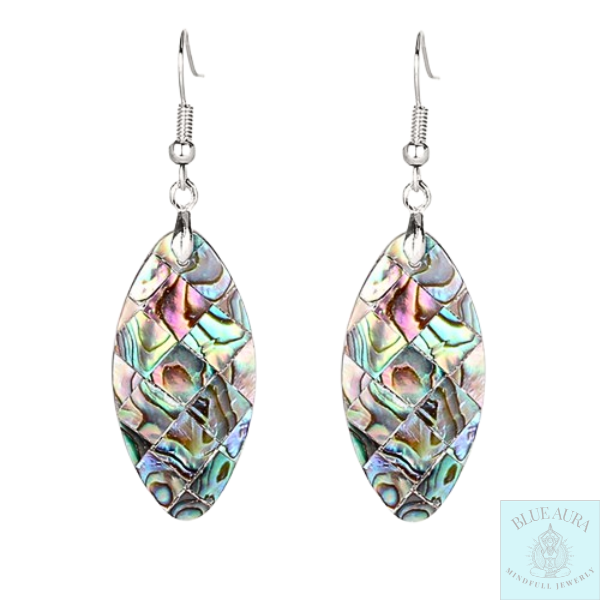 Abalone Shell Rainbow Drop Earrings
