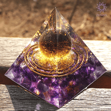 Load image into Gallery viewer, Orgonite Smoky  Sphere Energy Generator Pyramid
