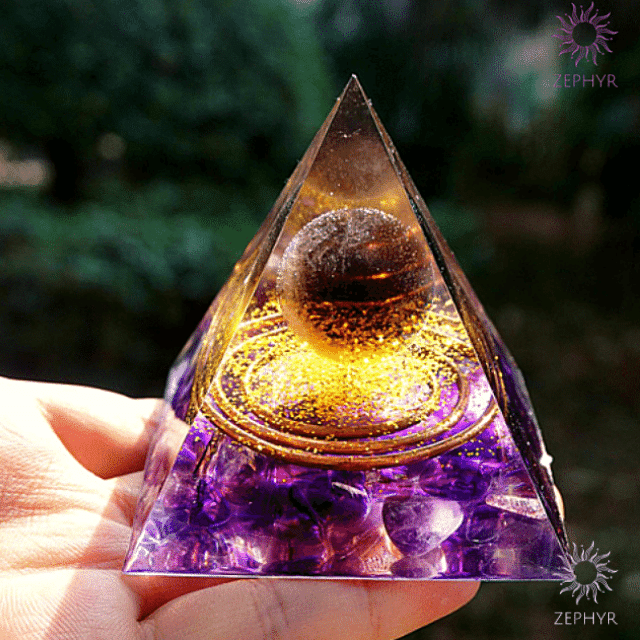 Orgonite Smoky  Sphere Energy Generator Pyramid
