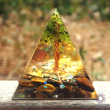 Load image into Gallery viewer, Tree of Life Orgonite Pyramid
