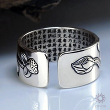Load image into Gallery viewer, Buddhist Heart Sutra Silver Ring
